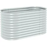 vidaXL Garten-Hochbeet verzinkter Stahl 160 x 80 x 81 cm Silber