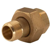 Tradecom Messing Gewinde-Fitting Verschraubung gerade 3/8 " IG - 3/8" AG (DN10) - schwere Ausführung