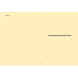 Umschlag für Zustellungsauftrag für Zusendung an Postamt, DIN B5, 100 Stück