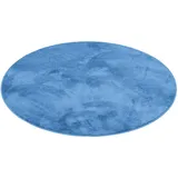 Pergamon Luxus Super Soft Hochflor Teppich Melia Rund Blau 160x160cm