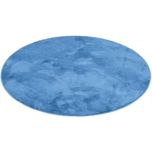 Pergamon Luxus Super Soft Hochflor Teppich Melia Rund Blau 160x160cm
