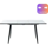 Urban Meuble ESSTISCH Weiß Marmormuster rechteckig ausziehbar 120-160/80/75cm