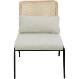 Svita Loungesessel Rattansessel Retrosessel Rattan vintage Creme Holz, 1-Sitzer, 61x88x52 cm, Loungemöbel, Lounge-Sessel
