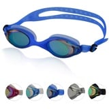 #DoYourSwimming »Barracuda« Schwimmbrille, 100% UV-Schutz + Antibeschlag. Starkes Silikonband + stabile Box. TOP-Marken-QUALITÄT! AF-400m, blau