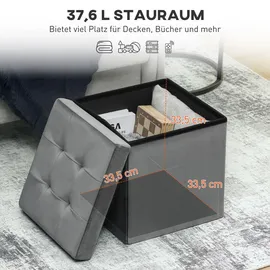 furnicato Sitzhocker Klappbar MDF 38 x 38 x 38 cm Grau
