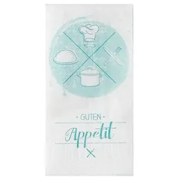 PAPSTAR 250 Servietten, 2-lagig 1/8-Falz 33 cm x 33 cm "Guten Appetit"