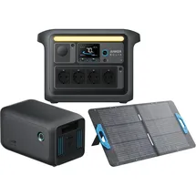Anker SOLIX Powerstation-Set, C1000X + Erweiterungsakku BP1000 + Solarmodul PS100