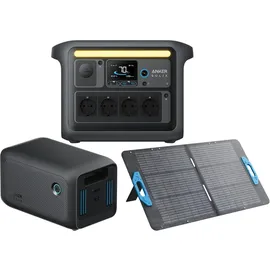 Anker SOLIX Powerstation-Set, C1000X + Erweiterungsakku BP1000 + Solarmodul PS100