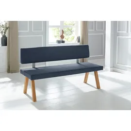 Home Affaire Mobilar Rio", grau (grau blau), B:140cm H:89cm T:53cm, Polyester, Sitzbänke, mit Rückenlehne und aus Massivholz