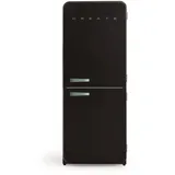 CREATE / RETRO FRIDGE FRIDGE COMBI 185 SAGE/Kombi-Kühlschrank mit Gefrierfach 401L in Schwarz, Griff Salbeigrün / 190W, No Frost System, 3 Ablagen, 2 Schubladen, Temperaturregler, 70x65x185 cm