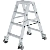 Günzburger Aluminium-Stehleiter 2 x 4 Stufen rollbar (41208)