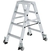 Günzburger Aluminium-Stehleiter 2 x 4 Stufen rollbar (41208)