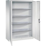 C+P Werkzeugschrank mit Drehtüren, innen 4 Böden, H1950xB1200xT500mm Front Lichtgrau Korpus Lichtgrau