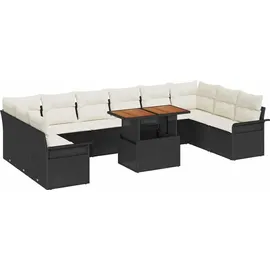 vidaXL Gartenlounge Set 11-tlg. Schwarz