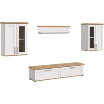 Home Affaire Wohnwand HOME AFFAIRE "Cosenza", weiß (sibu lärche nachbildung), B:316cm H:161cm T:40cm, Kastenmöbel-Sets, Wohnwand, Cosenza, Breite: 336 cm,2xVitrine,Lowboard, Wandboard