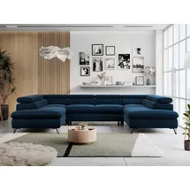 MKS Meble Eckcouch Velvet 2-Sitzer Dunkelblau