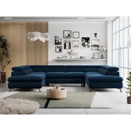 MKS Meble Eckcouch Velvet 2-Sitzer Dunkelblau