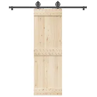 VidaXL Schiebetürbeschlag-Set 183 cm Stahl Schwarz