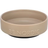 Trixie Hundenapf aus Keramik BE NORDIC 500 ml taupe - moderner Fressnapf für kleine Hunde ø 16 cm Keramiknapf mit rutschfester Gummierung - 24526