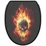 Sanilo WC-Sitz Totenkopf in Flammen Braun