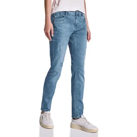 STREET ONE Damen A378878 Jeans im Destroyed-Look, Light Blue Destroy Wash, 27 W/30 L - 27W / 30L