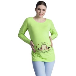 M.M.C. Umstandsshirt Hallo Lieblingsmensch mit Motiv grün M