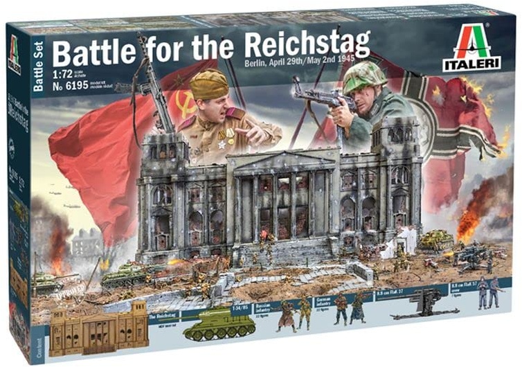 Italeri 6195S 1:72 Battle-Set 1945 Fall of The Reichs, Modellbau, Bausatz, Standmodellbau, Basteln, Hobby, Kleben, Plastikbausatz, detailgetreu