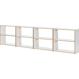 Tojo Mehrzweckregal "hochstapler 8er-Set", weiß, B:304cm H:73,5cm T:32cm, MDF, Regale, Bücherregal Standregal, in zwei Farben