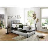 Atlantic Home Collection LILO Boxbett Massivholz, grau 120 x 200 cm