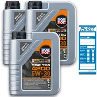 3x 1 Liter Liqui Moly Motorenöl Motoröl Top Tec 4200 5W-30 3 L Oil Ö Oel 3706