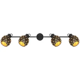 GLOBO Jodie 4 Deckenspot 12 x 26 x 90 cm Gold/Schwarz