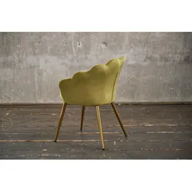 KAWOLA Esszimmerstuhl CARLA Velvet grün gold