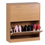 KADIMA DESIGN Schuhregal: 20 Paar Schuhe, 4 Schuhfächer, einfacher Aufbau, Spanplatte und Kunststoff. Rechteckig, 75x87x24 cm, Garderobe, Schuhaufbewahrung, Schuhkipper