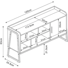 [en.casa] Schreibtisch Storfjord Schwarz
