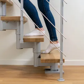 DOLLE Mittelholmtreppe Cork 75-79 cm Holz/Metall Perlgrau