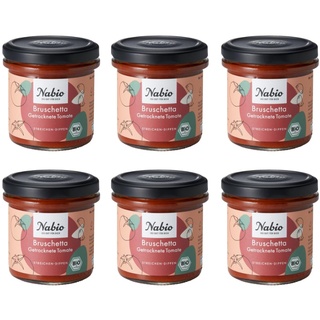 NABIO Mediterraner Aufstrich Bruschetta Getrocknete Tomate vegan (6 x 135g)