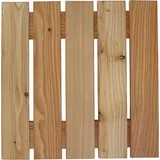 Holzfliese 50x50 cm aus Lärchenholz Fliese Bodenfliese Terrassenfliese 4-seitig glatt - Braun