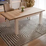 Forte Oak Squere", beige Mauvella eiche, sand, sand, mauvella eiche), B:160,4cm H:76,1cm T:90,4cm, Tische, Esstisch, Ausziehbarer Esstisch, zweifarbig, Montage