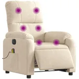 vidaXL Massagesessel Elektrisch Beige Mikrofasergewebe