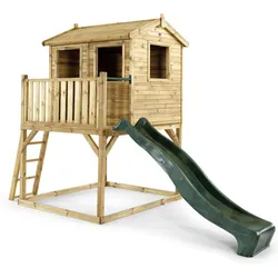 Plum Holz Premium Abenteuer-Spielhaus auf Stelzen mit Rutsche, Outdoor-Spielhaus One Size