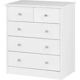 FineBuy Kommode 60 x 70 x 35 cm weiß 5 Schubladen