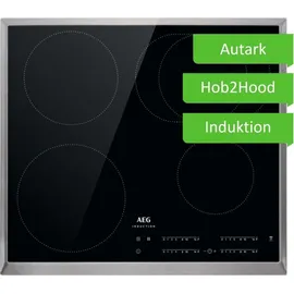 AEG Herdset AEG Backofen SteamBake mit Induktionskochfeld PowerBooster autark 60 cm