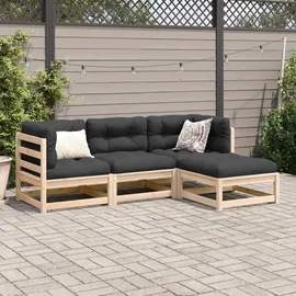 vidaXL Garten-Lounge-Set 4-tlg. braun