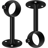 Ceiling Curtain Pole Brackets, Gardinenstangen Halterungen, 32mm, schwarzes Metall, Decken- oder Wandmontage, strapazierfähige, Edelstahl, Wandhalterungen für Kleiderstangen mit Schrauben, 2 Stück
