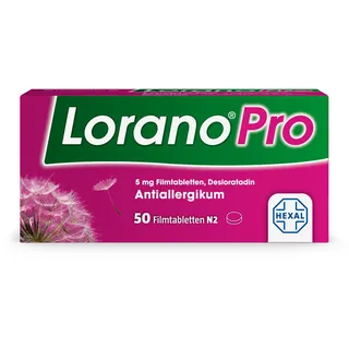 Lorano®Pro 5 mg bei Allergie – Keine Allergietablette ist stärker* | 50St | Die Allergietabletten für alle Heuschnupfen-Symptome | Macht nicht schläfrig***
