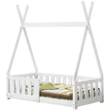 [en.casa] Kinderbett Helsingborg 70x140 cm Weiß