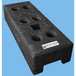 Bauzaunfuß 24 kg PVC - 6 Löcher - 1 Steckplatz Vierkant