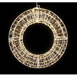 Lunartec 3D-LED-Lichterkranz, Firework-Effekt, 960 LEDs, warmweiß, IP44, 38 cm
