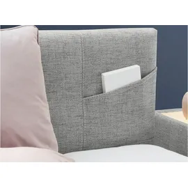 Jockenhöfer Gruppe Boxspringbett »Nora erhältlich in den Größen 100,120 & 140cm« mit Topper und höhenvariablem Kopfteil grau