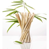Strohhalme wiederverwendbar, aus Bambus | Öko Strohhalme | 12er Pack...